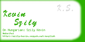 kevin szily business card